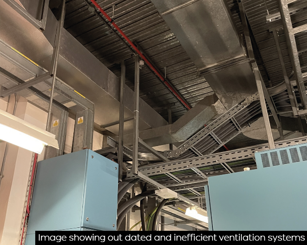 Image showing out dated and inefficient ventilation systems